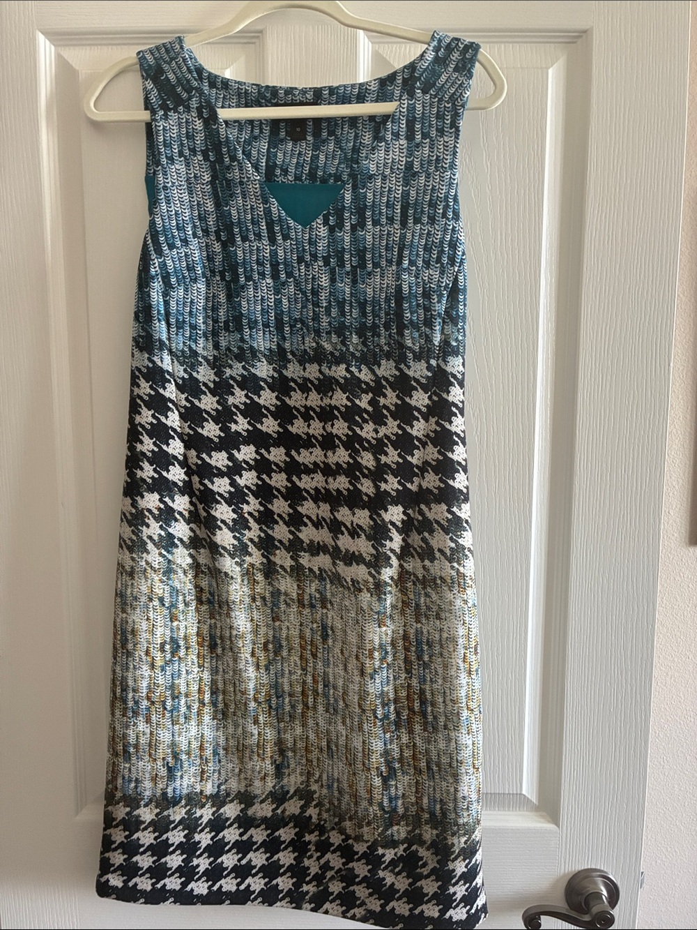 Worthington sleeveless v-neck blue dress women size 10